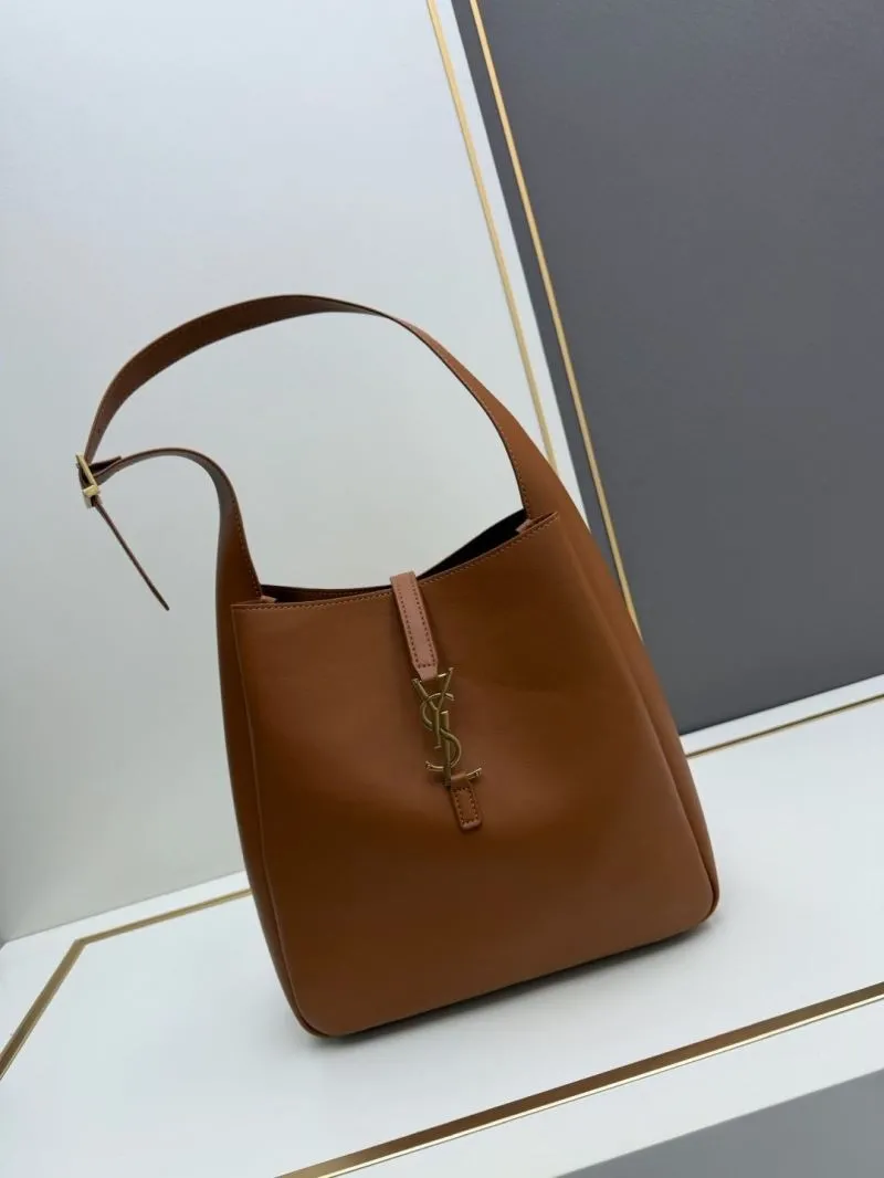 YSL Brown Leather Top Handle Bag 934