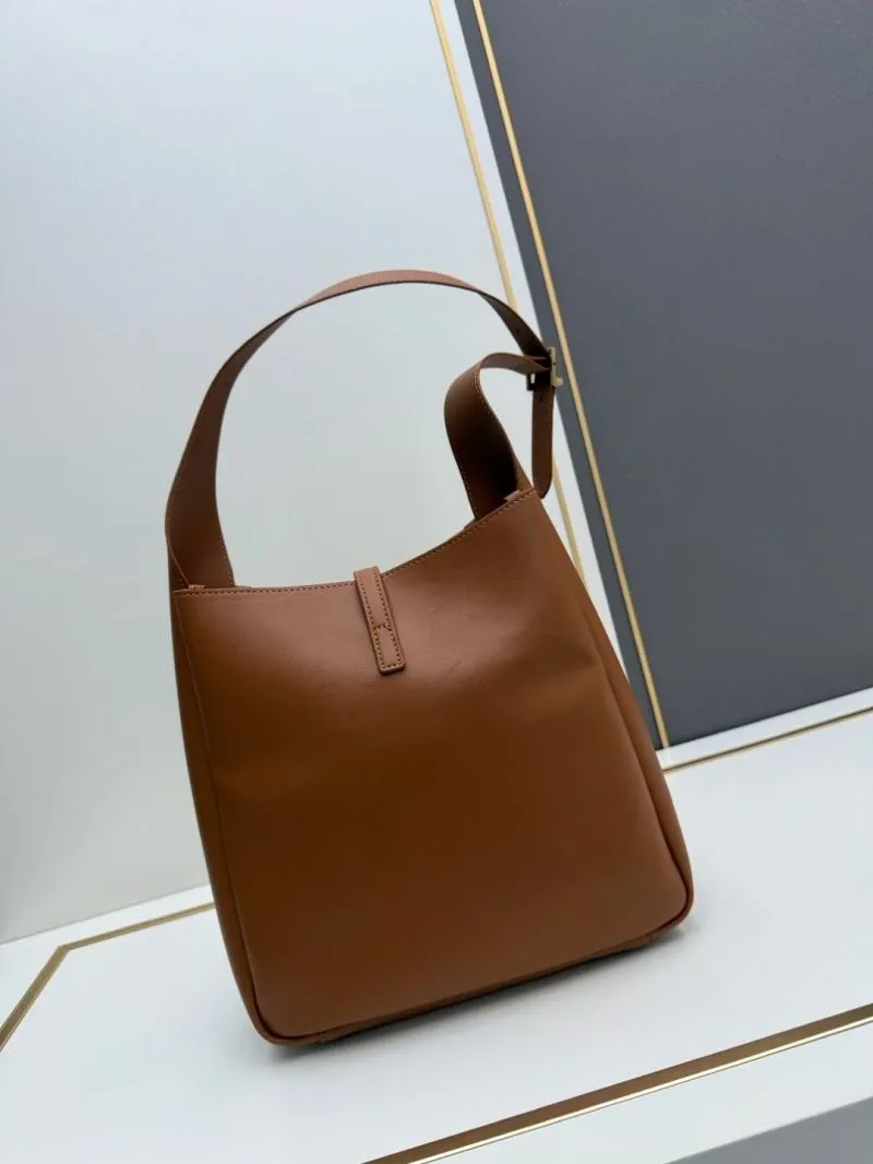 YSL Brown Leather Top Handle Bag 934 - Image 3