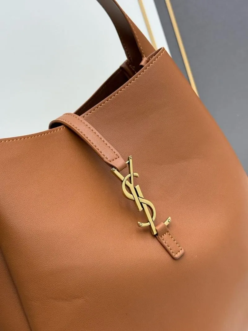 YSL Brown Leather Top Handle Bag 934 - Image 4