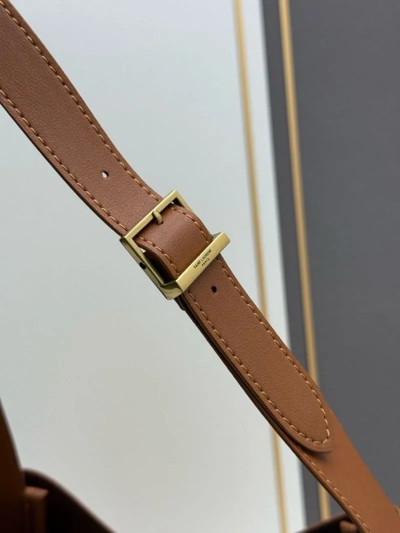 YSL Brown Leather Top Handle Bag 934 - Image 5