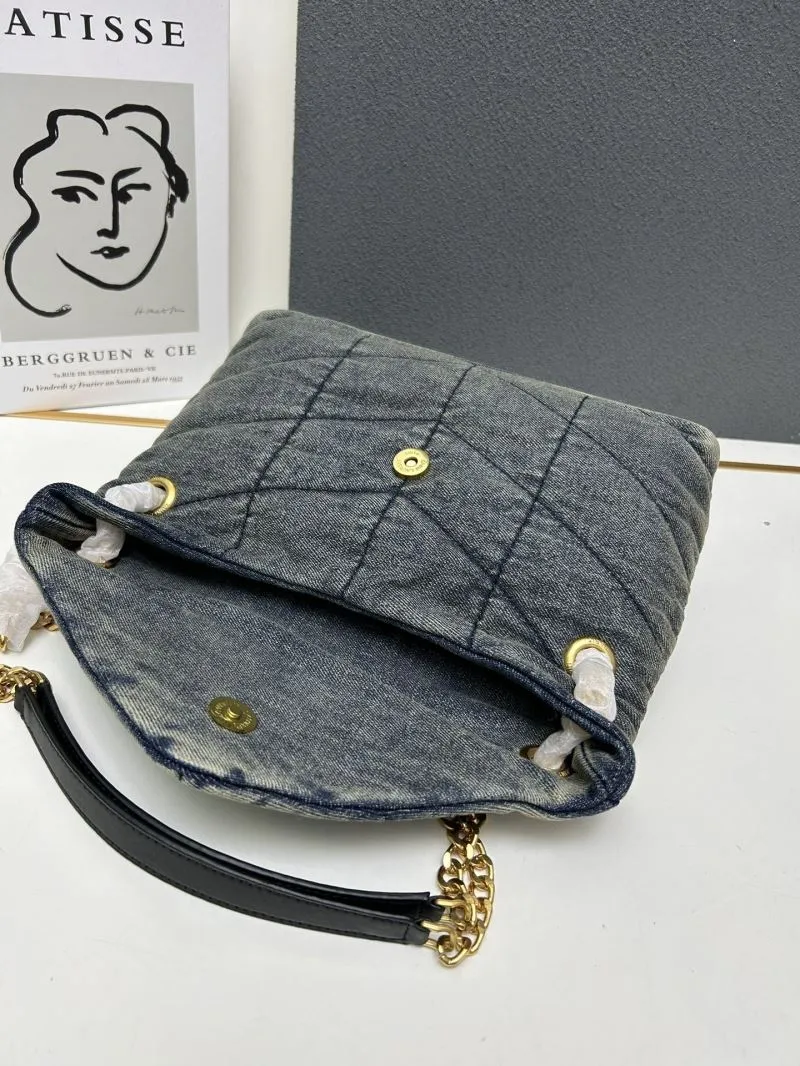 YSL Washed Denim Shoulder Bag S03020 - Image 7