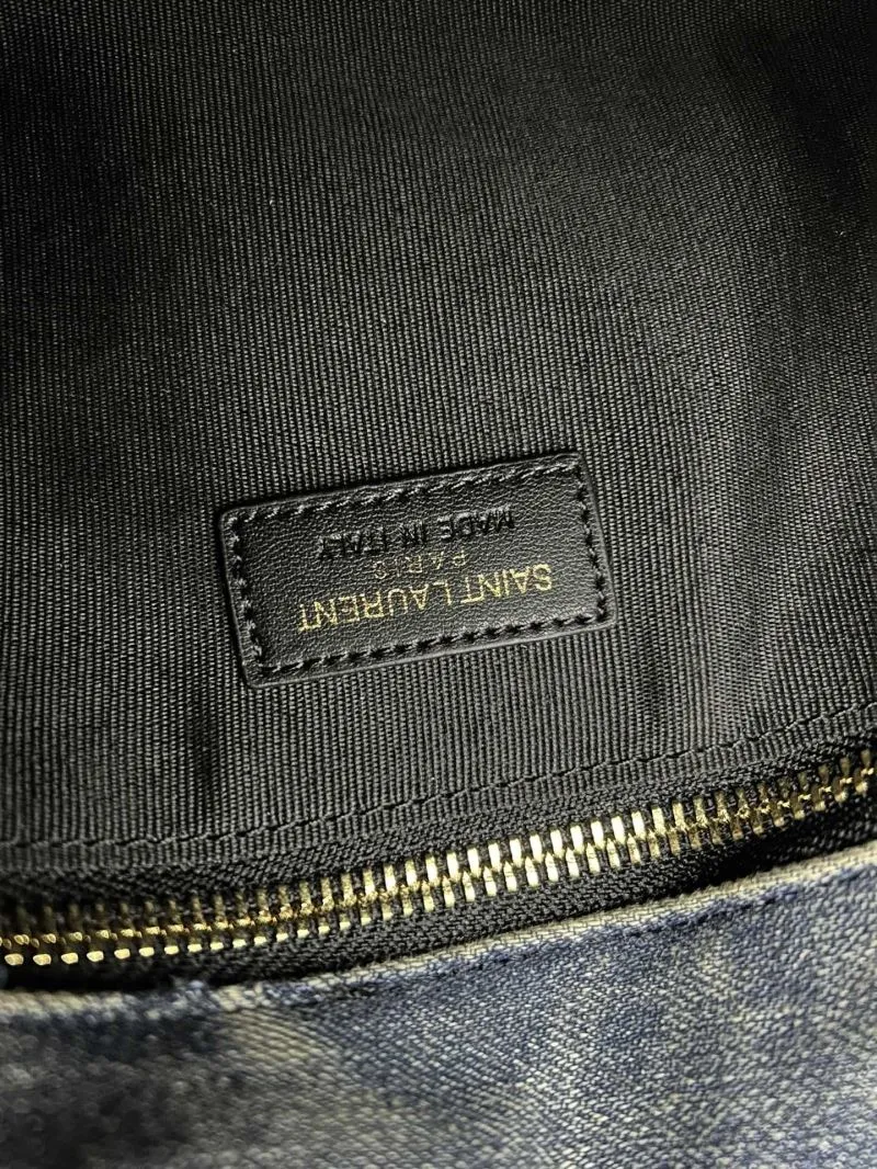 YSL Washed Denim Shoulder Bag S03020 - Image 9