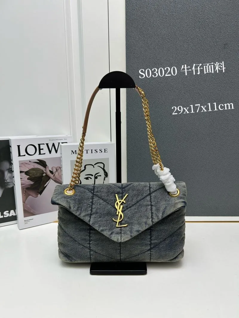 YSL Denim Top Handle Shoulder Bag S03020
