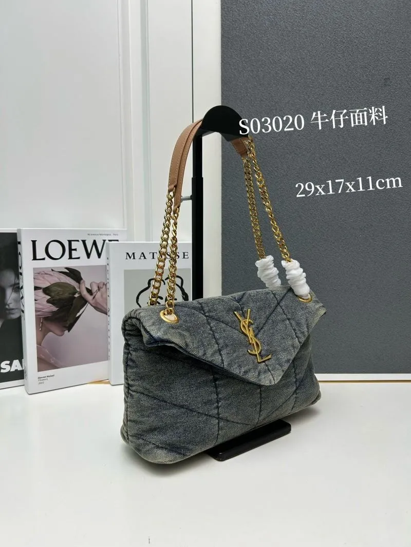 Alternative view of YSL Denim Top Handle Shoulder Bag S03020