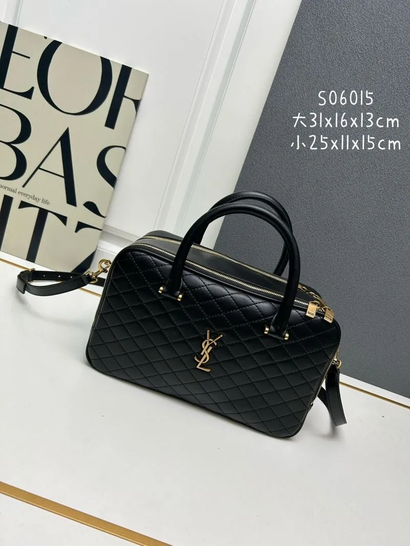 YSL Black Quilted Top Handle Bag S06015