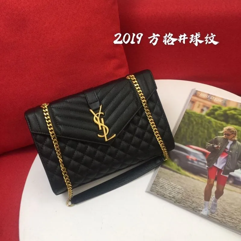 YSL Black Quilted Chain Shoulder Bag 948
