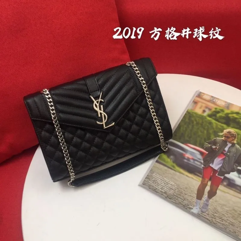 YSL Black Quilted Chain Top Handle Bag 949