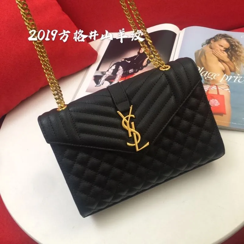 YSL Black Quilted Chain Shoulder Bag 951