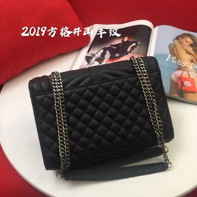 YSL Black Quilted Chain Shoulder Bag 952 - Image 3