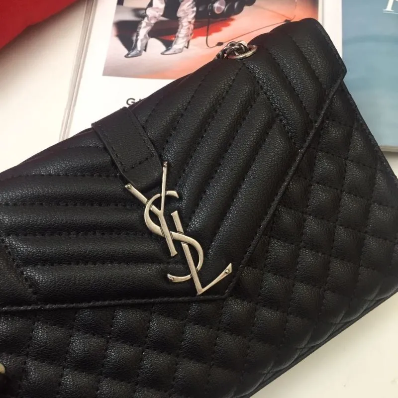 YSL Black Quilted Chain Shoulder Bag 952 - Image 4