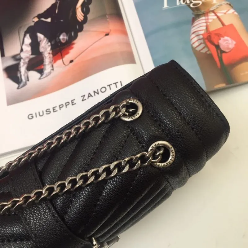 YSL Black Quilted Chain Shoulder Bag 952 - Image 5