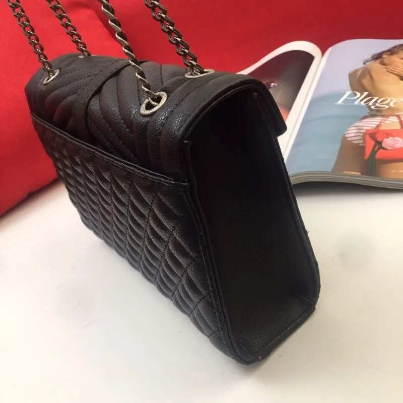 YSL Black Quilted Chain Shoulder Bag 952 - Image 6