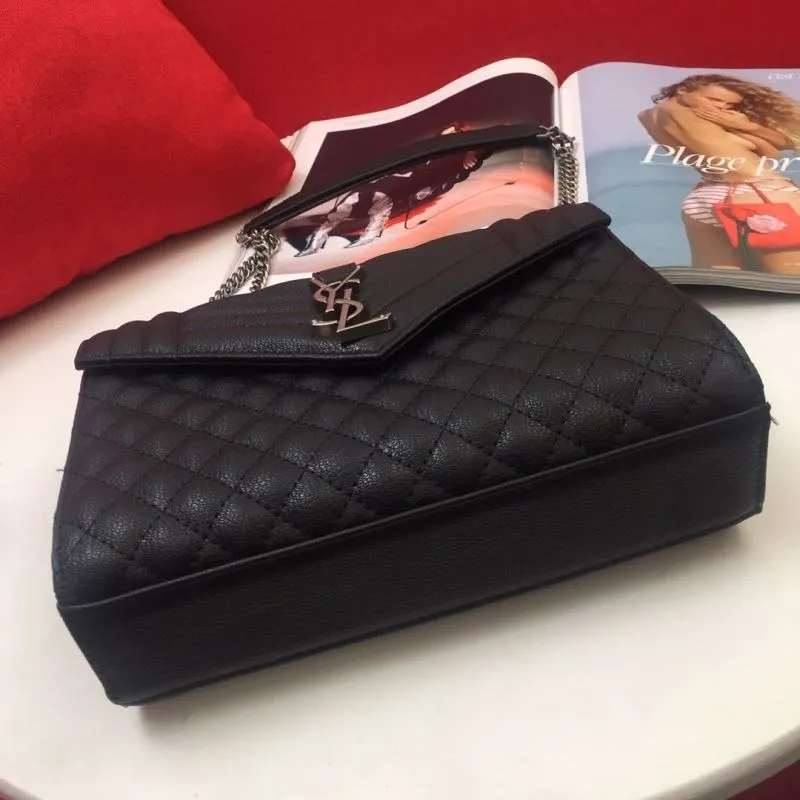 YSL Black Quilted Chain Shoulder Bag 952 - Image 7
