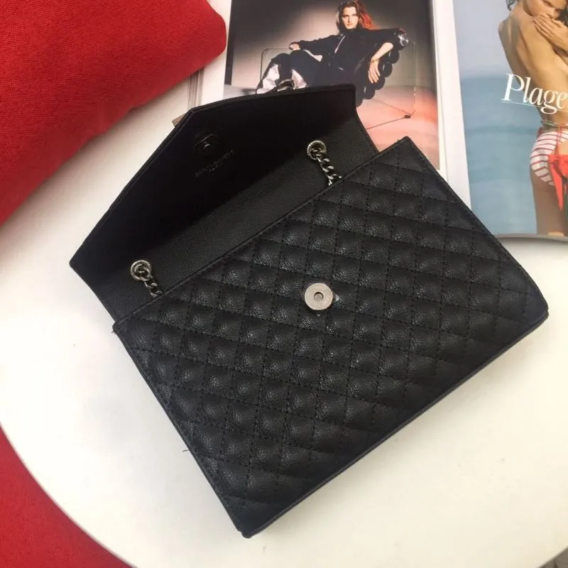 YSL Black Quilted Chain Shoulder Bag 952 - Image 8