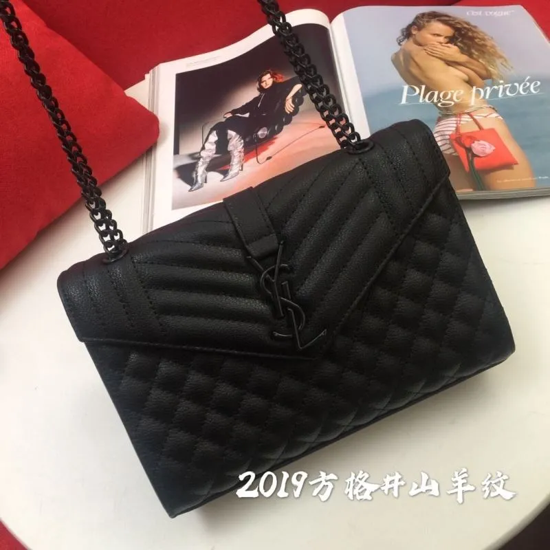 YSL Black Quilted Shoulder Bag 953