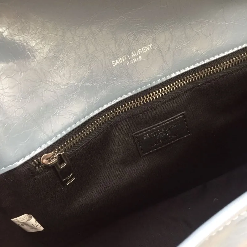 YSL Light Blue Chain Shoulder Bag 22cm 28cm 1001 1002 - Image 9