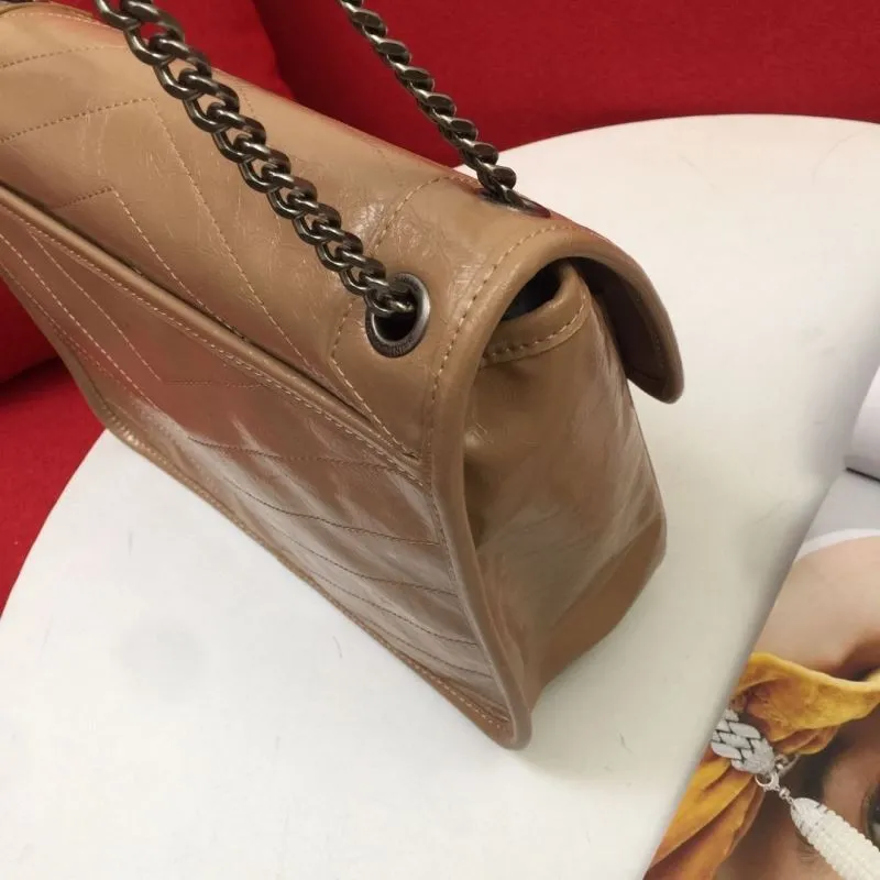 YSL Beige Chain Shoulder Bag 1001 1002 22cm 28cm - Image 6