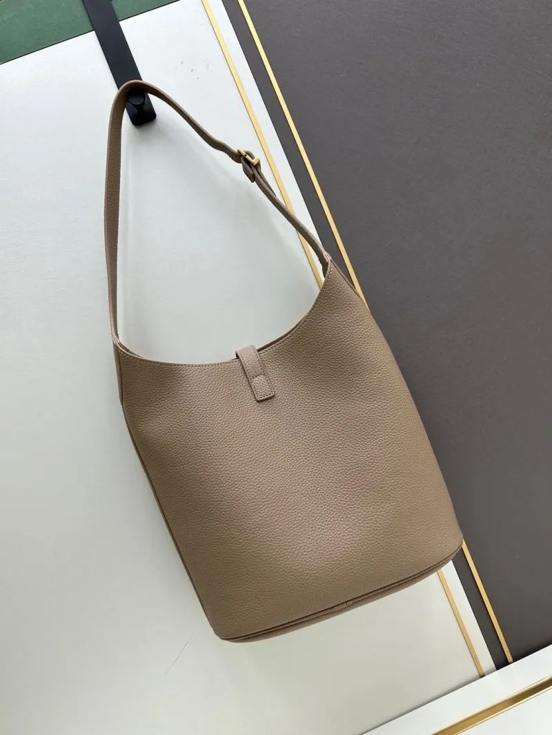 Alternative view of YSL 963 Taupe Leather Hobo Shoulder Bag