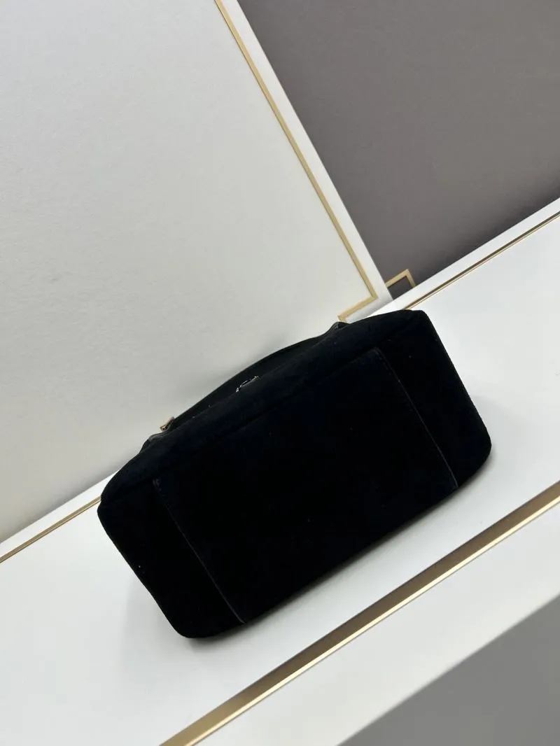 YSL Black Suede Hobo Shoulder Bag 968 - Image 6