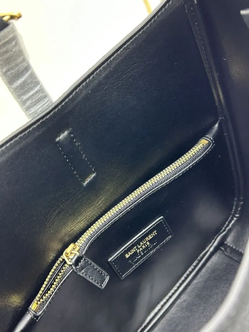 YSL Black Suede Hobo Shoulder Bag 968 - Image 8
