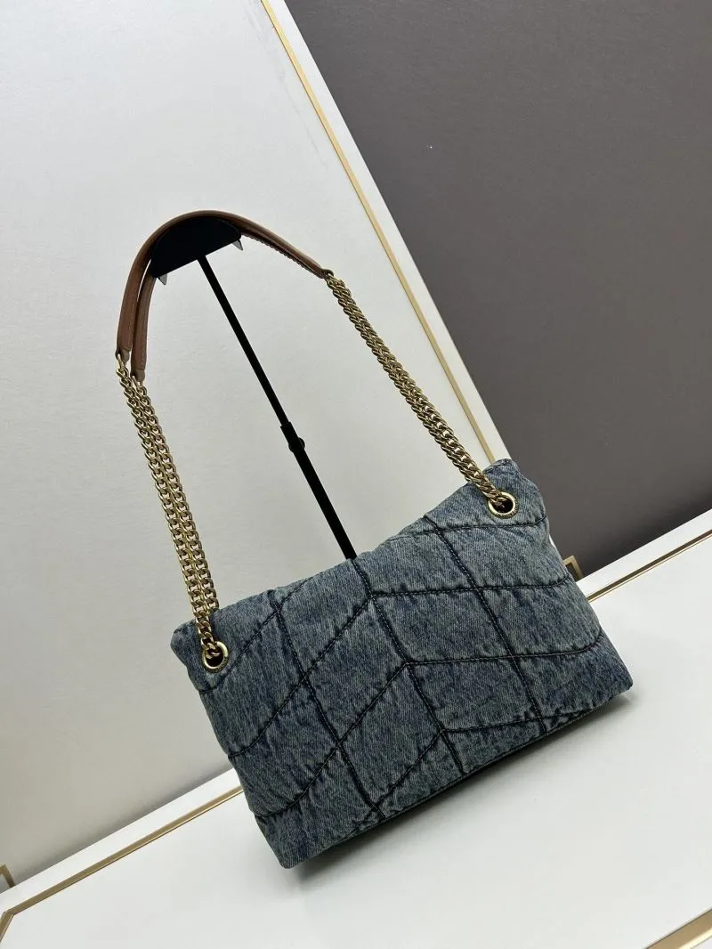 YSL Denim Shoulder Bag 973 - Image 3