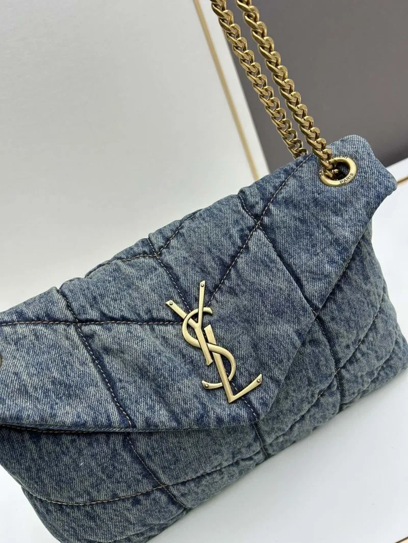 YSL Denim Shoulder Bag 973 - Image 5