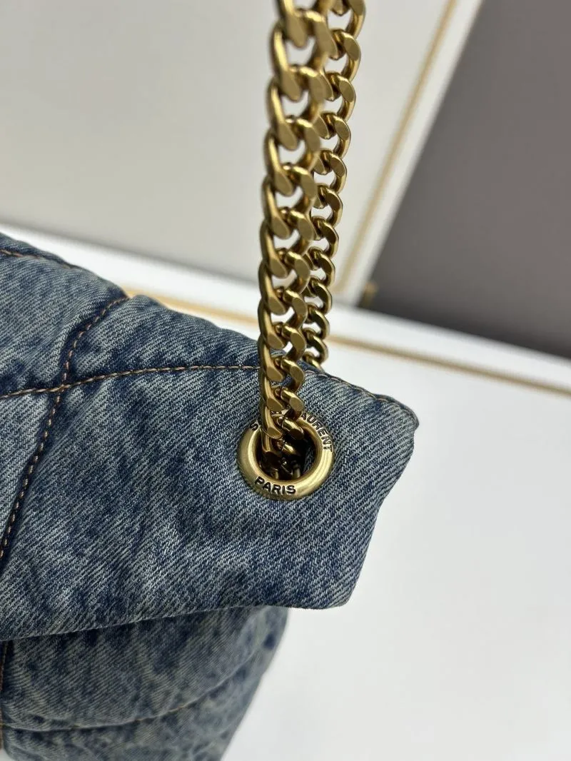 YSL Denim Shoulder Bag 973 - Image 6