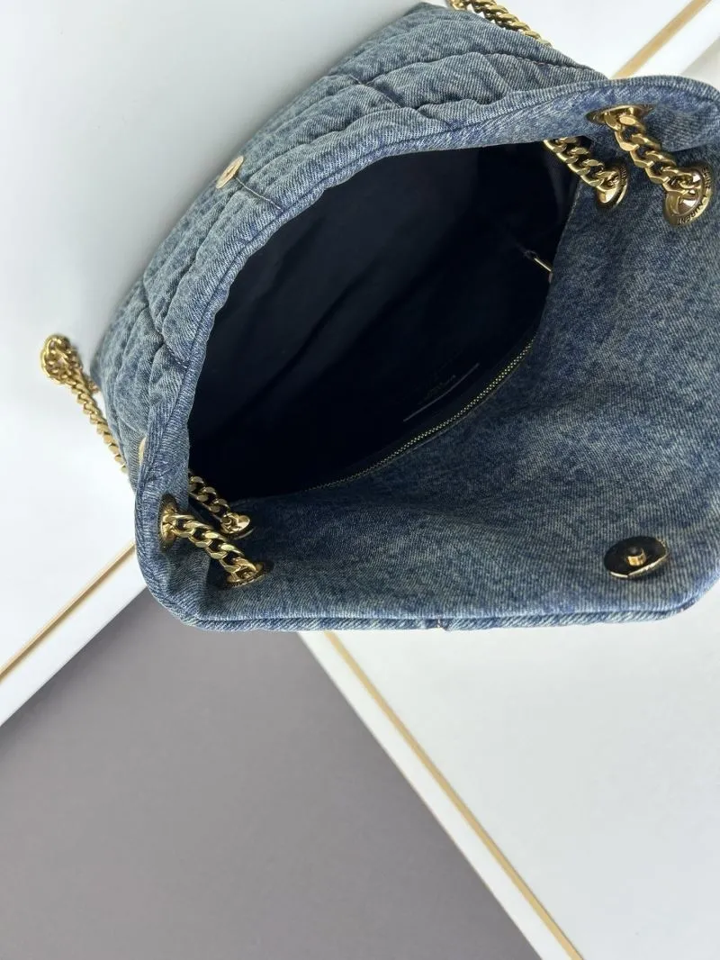 YSL Denim Shoulder Bag 973 - Image 8
