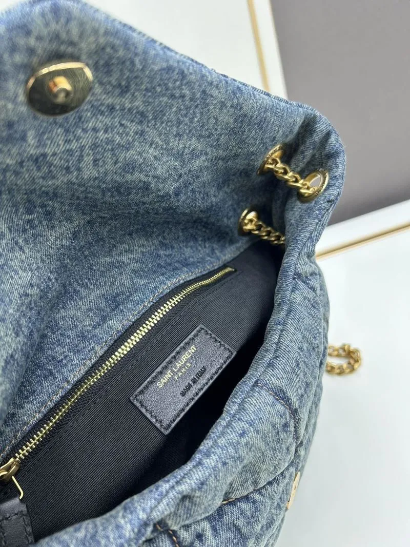 YSL Denim Shoulder Bag 973 - Image 9