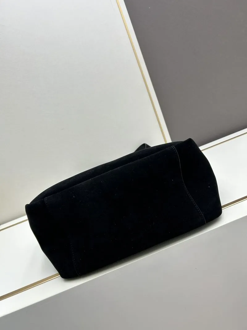 YSL Black Suede Tote Bag 41338 - Image 5