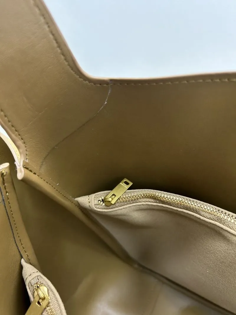 YSL Suede Tote Bag 41338 Olive Brown - Image 7
