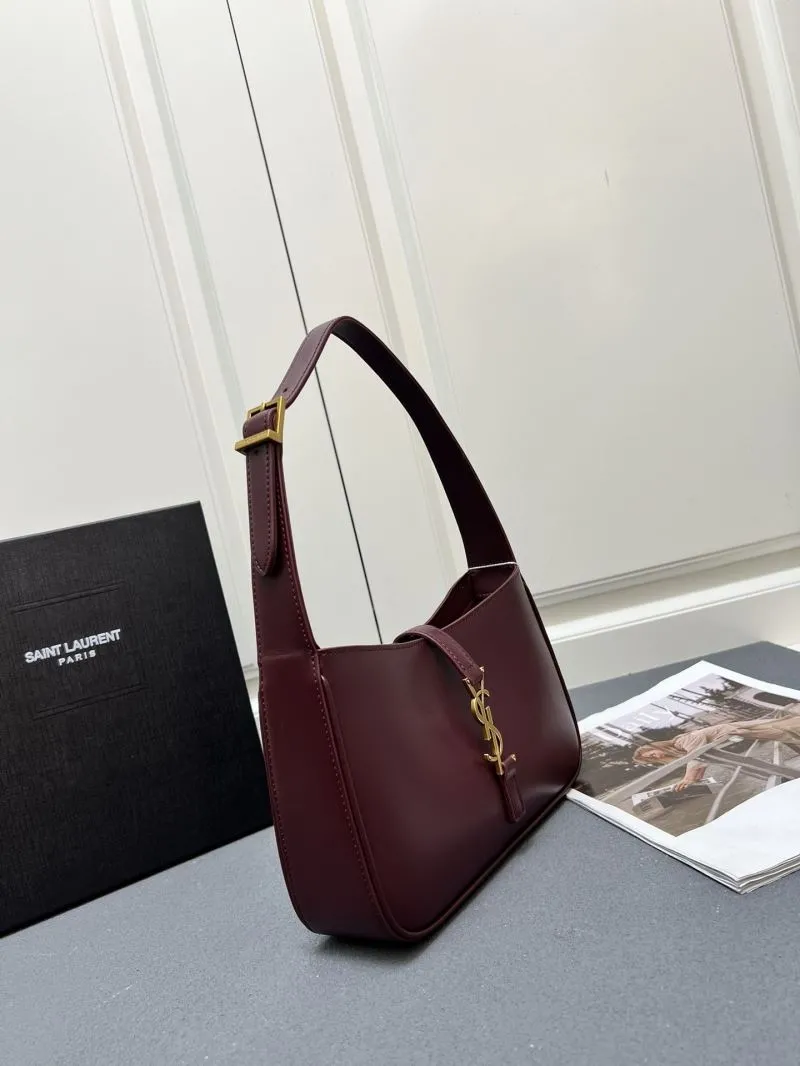 Saint Laurent Burgundy Hobo Bag Z12021 - Image 4