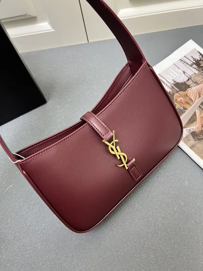 Saint Laurent Burgundy Hobo Bag Z12021 - Image 5