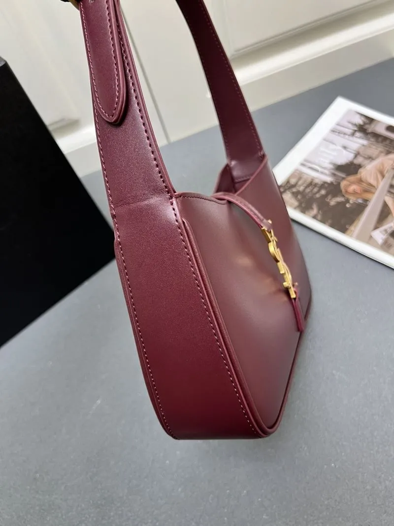 Saint Laurent Burgundy Hobo Bag Z12021 - Image 7