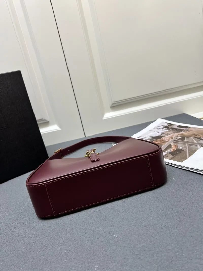 Saint Laurent Burgundy Hobo Bag Z12021 - Image 9