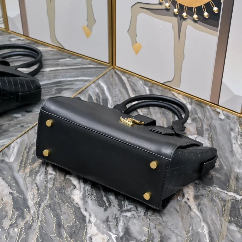 YSL Black Top Handle Bag 988 - Image 6