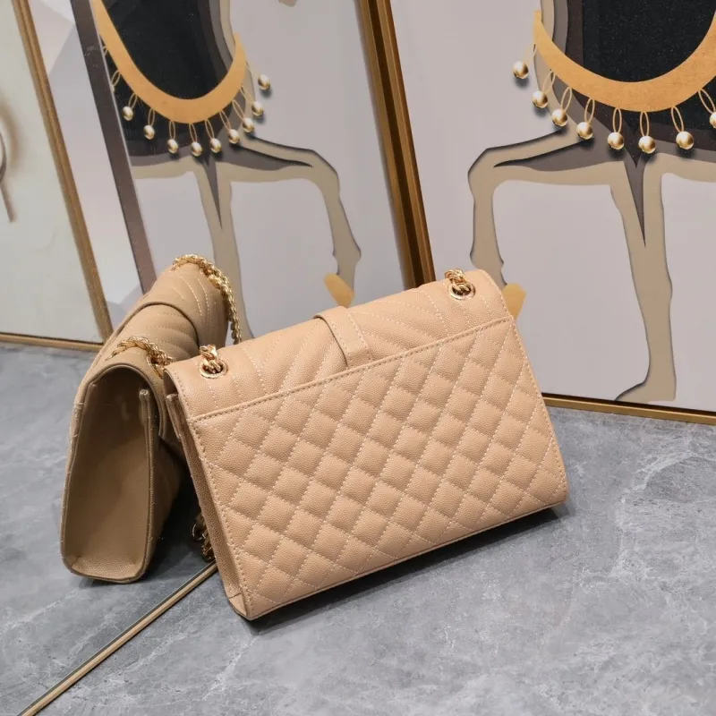 YSL Beige Quilted Shoulder Bag 993 - Image 3