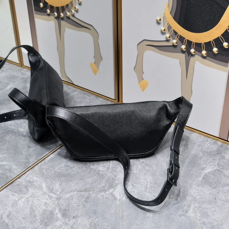 YSL Black Leather Waist Bag - Image 4