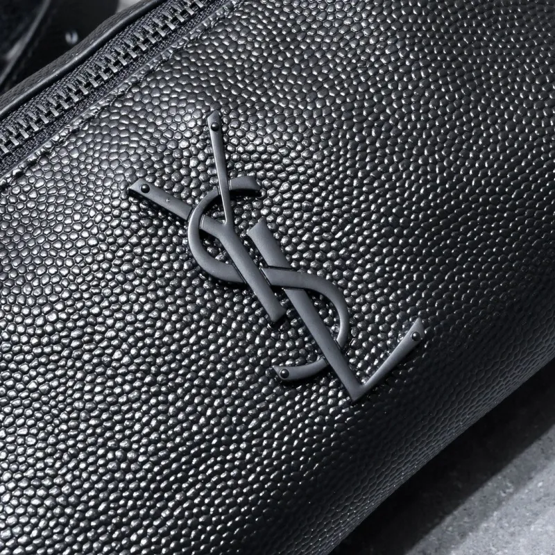YSL Black Leather Waist Bag - Image 5