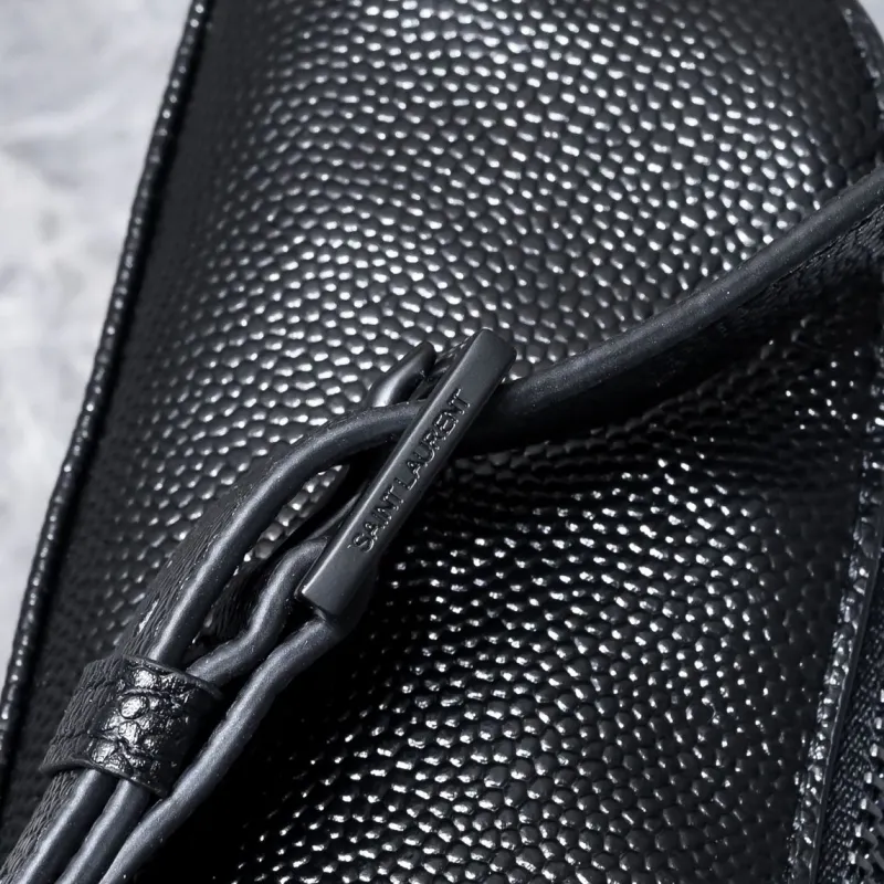 YSL Black Leather Waist Bag - Image 7