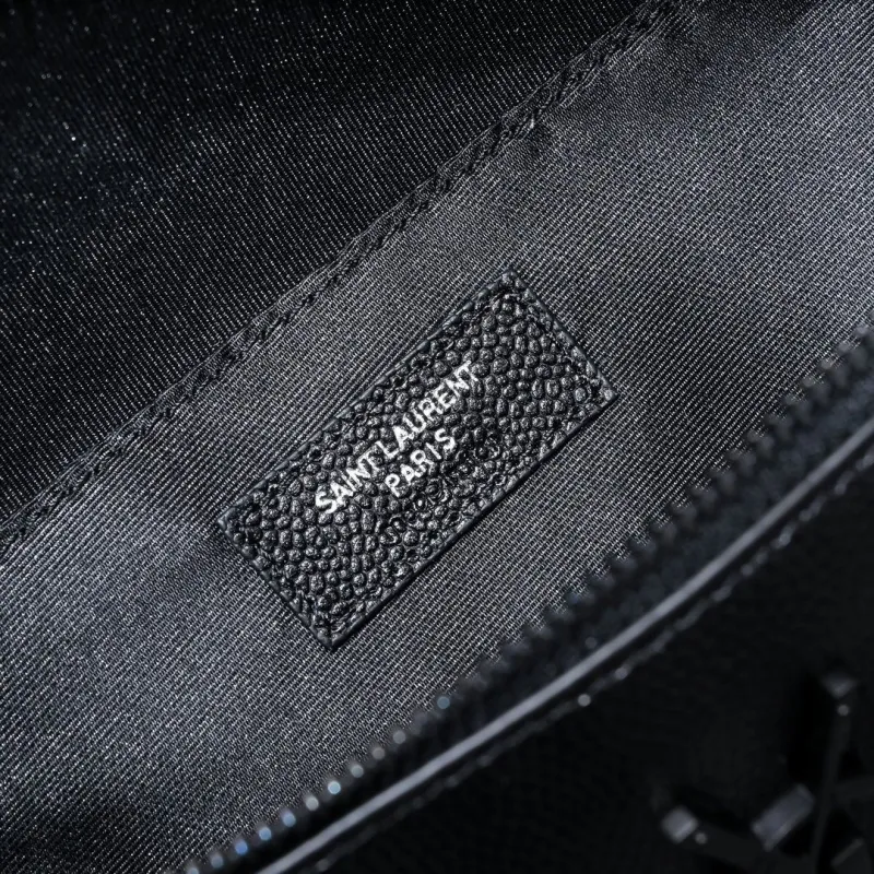 YSL Black Leather Waist Bag - Image 8