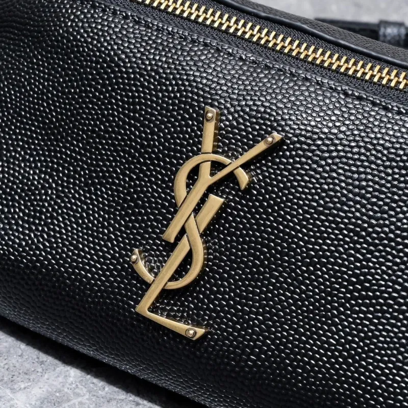 YSL Black Leather Waist Bag - Image 5