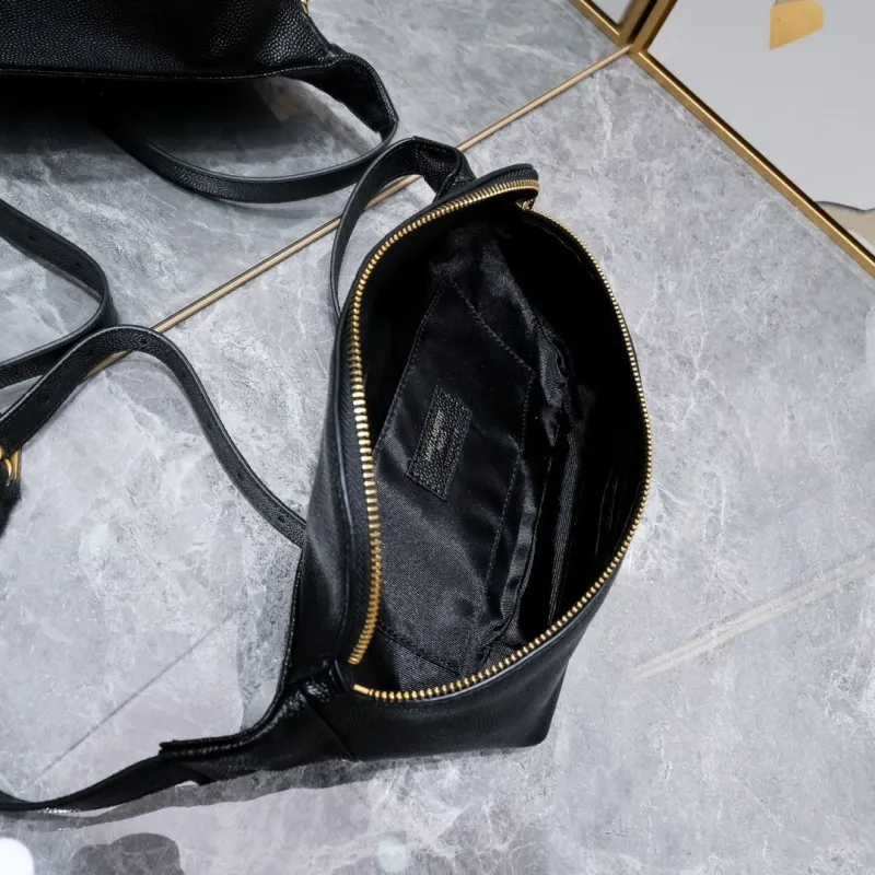 YSL Black Leather Waist Bag - Image 8