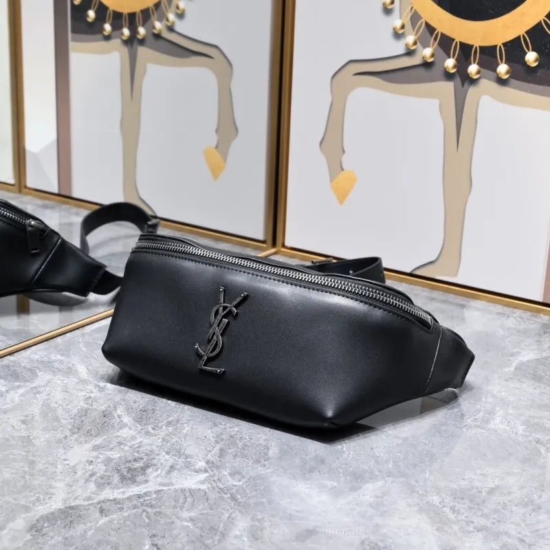 YSL Black Leather Waist Pack - Image 3