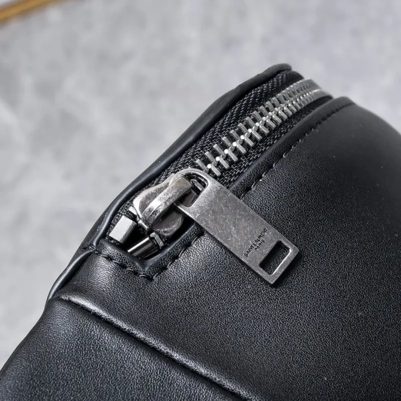 YSL Black Leather Waist Pack - Image 5