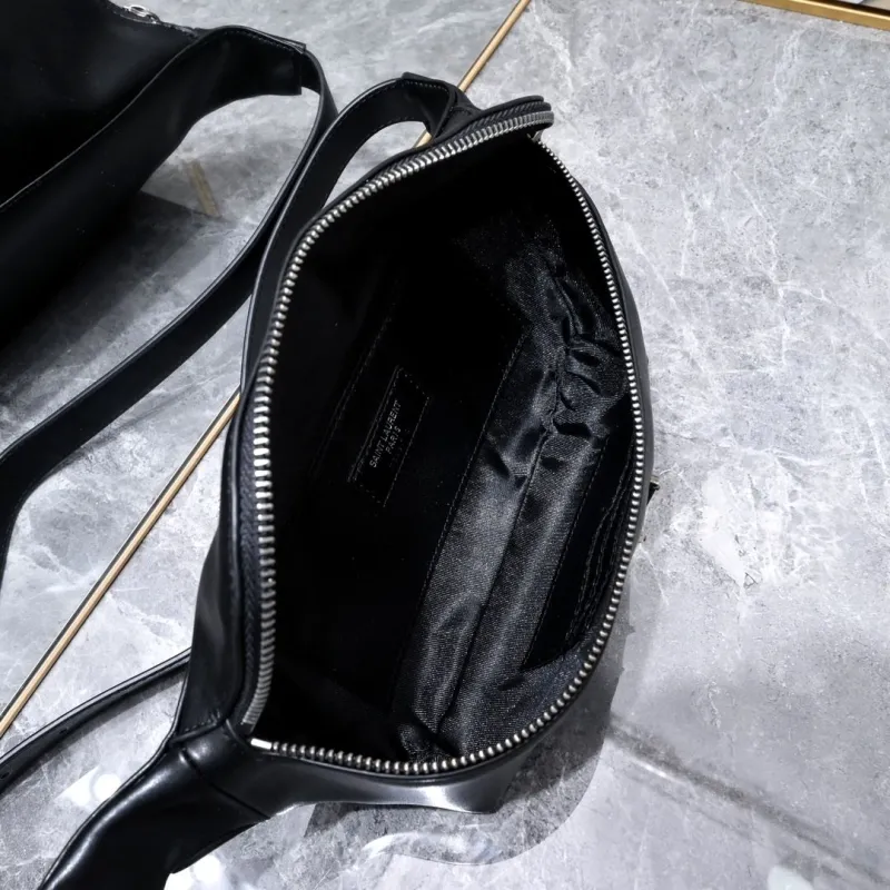 YSL Black Leather Waist Pack - Image 9