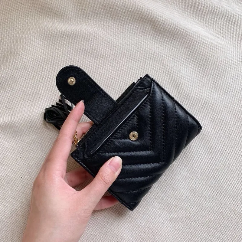 YSL Black Quilted Leather Card Holder Wallet - Image 5