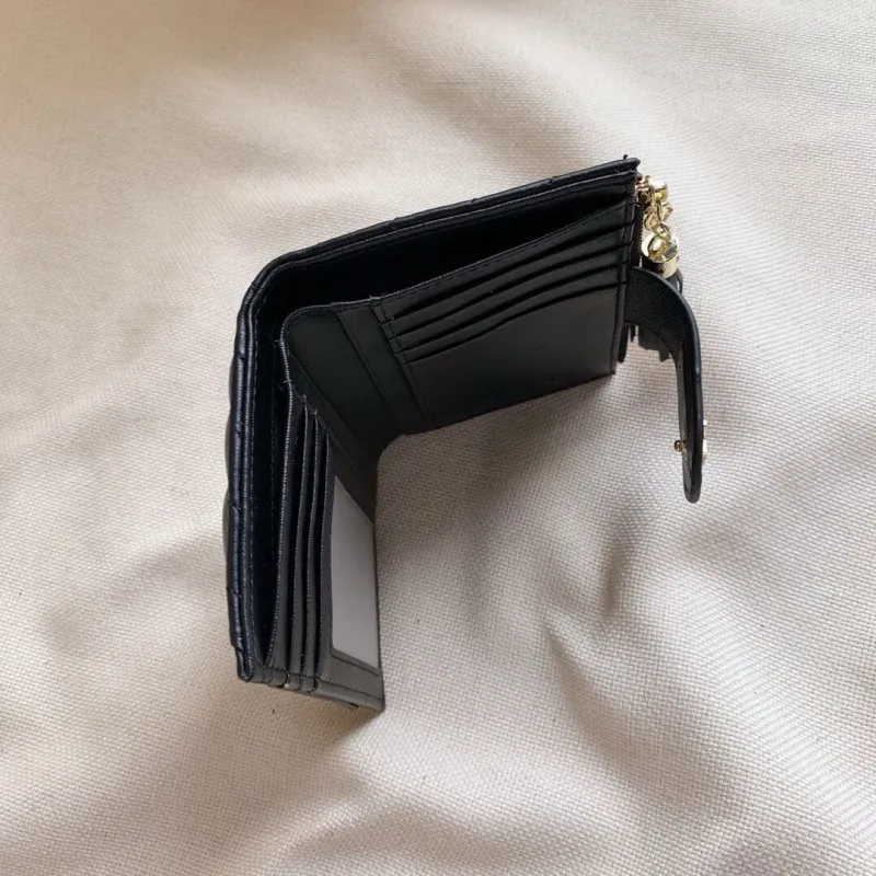 YSL Black Quilted Leather Card Holder Wallet - Image 8