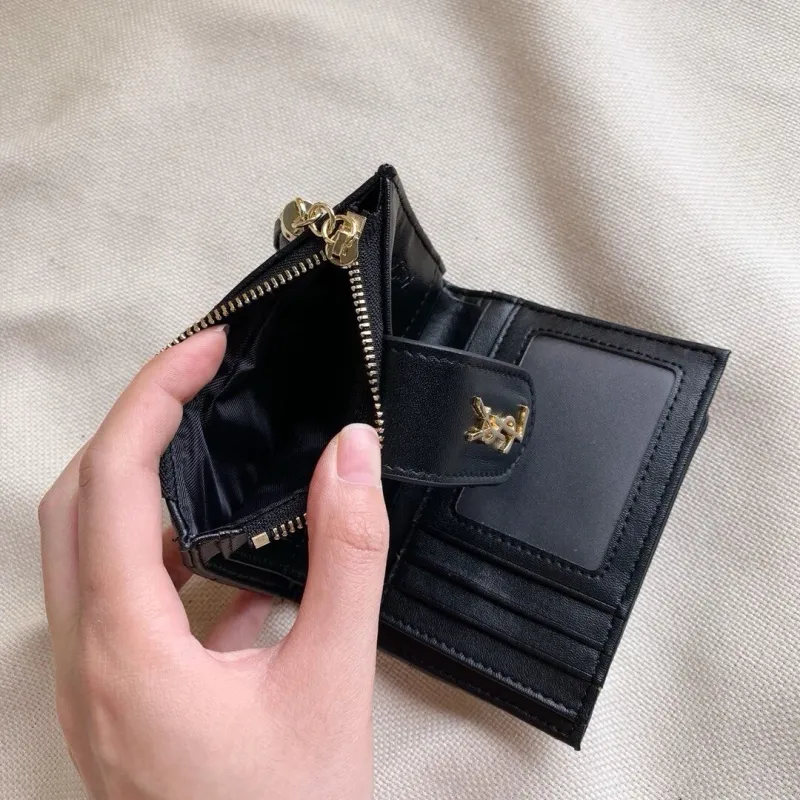 YSL Black Quilted Leather Card Holder Wallet - Image 9