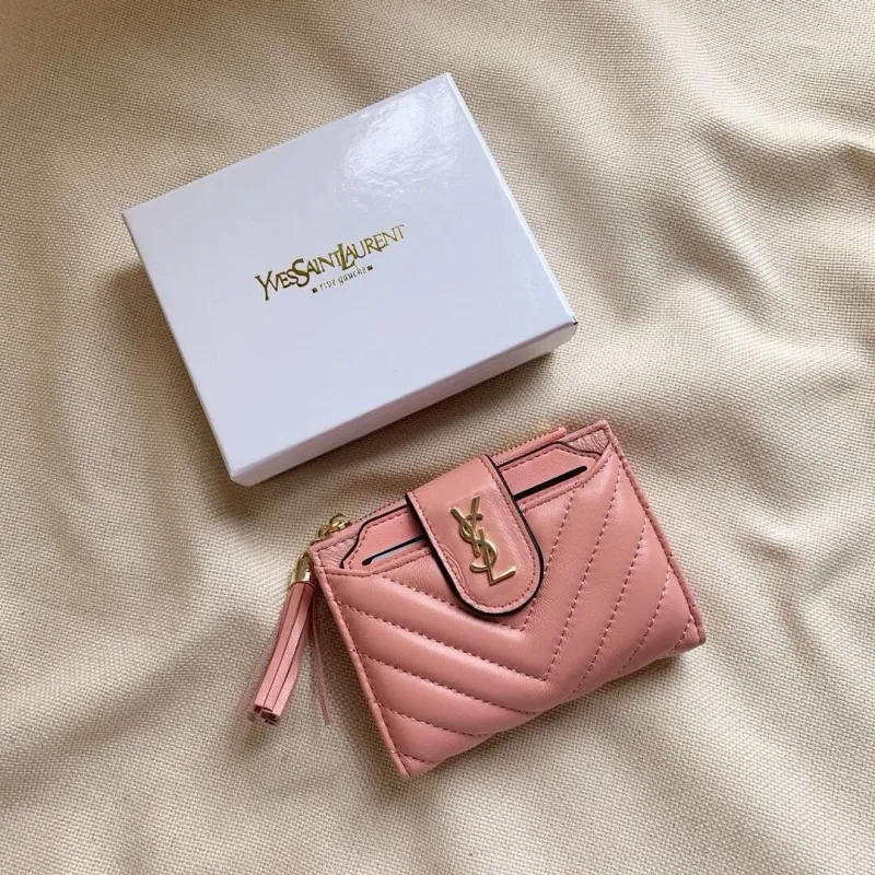 Alternative view of Yves Saint Laurent Pink Leather Compact Wallet